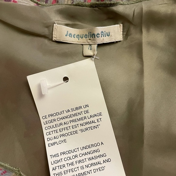 New Jacqueline Riu Layered Dress Viscose Size M Olive Color - Picture 10 of 11